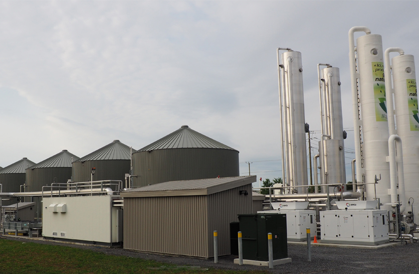 A biogas treatment plant